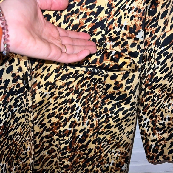 Worthington Brown Leopard Print Cotton Trench Overcoat , Women’s Size Small - Picture 6 of 9